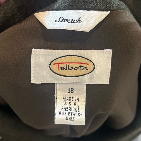 Vintage Talbots Olive Green Wool Blazer | Size 18 | Made in USA || Stretch - Picture 3 of 9